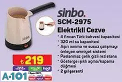 SİNBO SCM-2975 ELEKTRİKLİ CEZVE